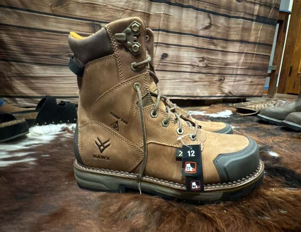 HAWX BHXCORPW90 Work Boots Size 12D Brown Leather Comp Toe